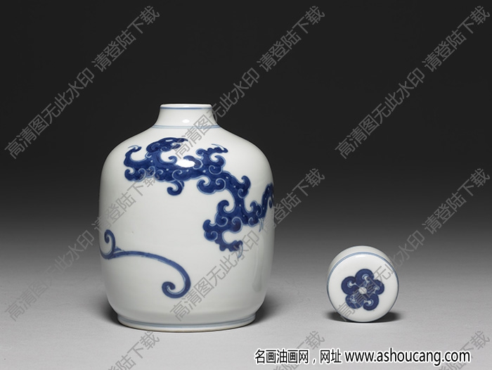清雍正 青花龍紋蓋罐 高清大圖下載