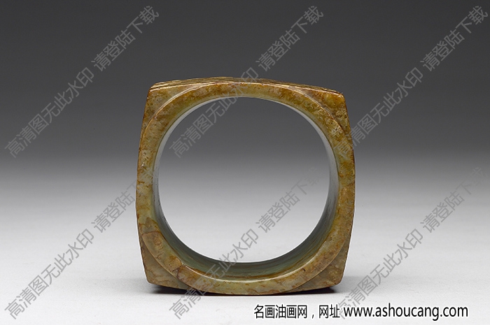 良渚文化 雕紋玉方鐲 高清大圖下載
