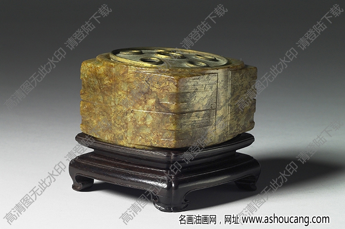 良渚文化 雕紋玉方鐲 高清大圖下載