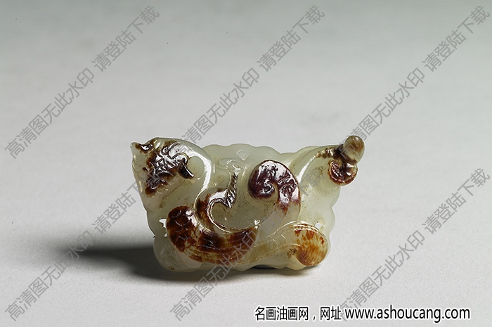 西漢 鳥(niǎo)紋玉劍摽改制玉飾 高清大圖下載