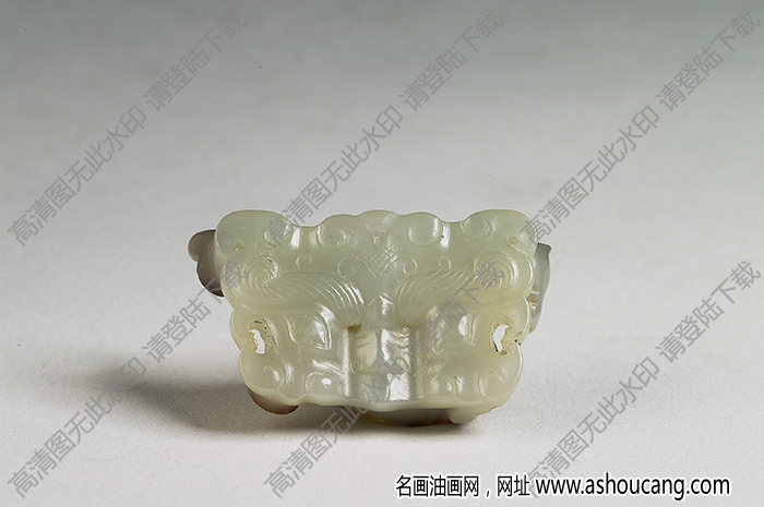 西漢 鳥(niǎo)紋玉劍摽改制玉飾 高清大圖下載