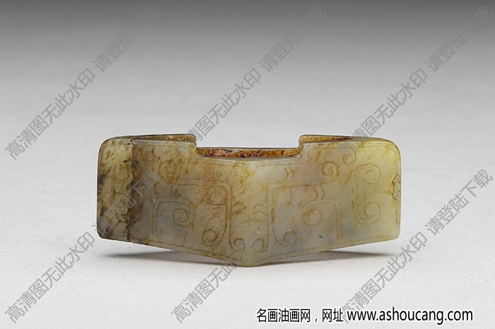 漢代 玉動(dòng)物面紋劍鐔 高清大圖下載