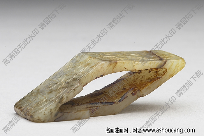 漢代 玉動(dòng)物面紋劍鐔 高清大圖下載
