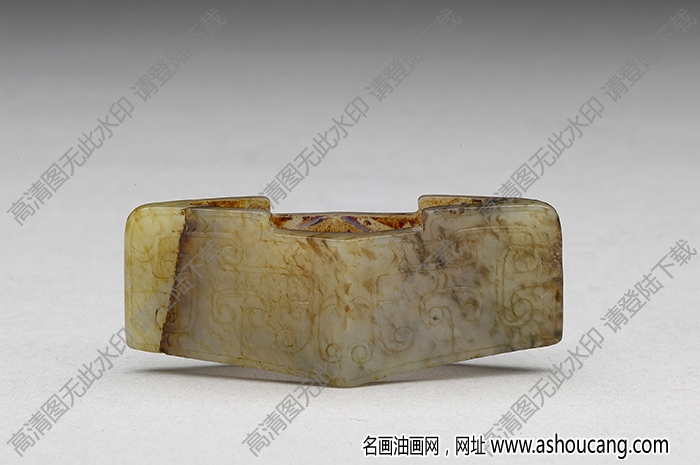 漢代 玉動(dòng)物面紋劍鐔 高清大圖下載