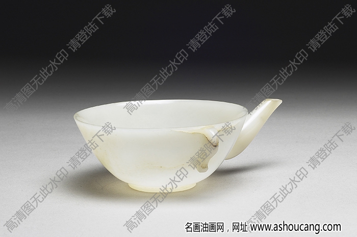 明代 玉雙柄碗形壺 高清大圖下載