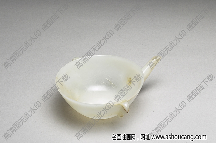 明代 玉雙柄碗形壺 高清大圖下載