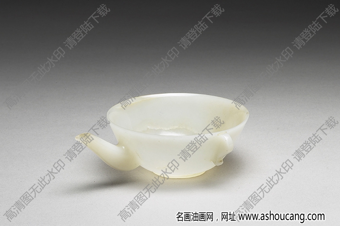 明代 玉雙柄碗形壺 高清大圖下載