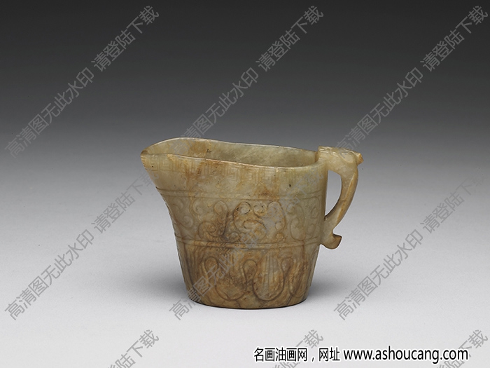 明代 舊玉爵形杯 高清大圖下載