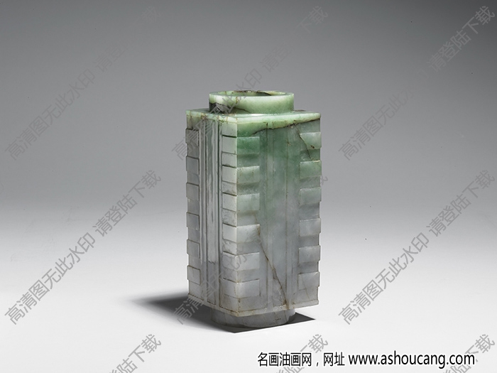 清乾隆 玉琮式瓶 高清大圖下載