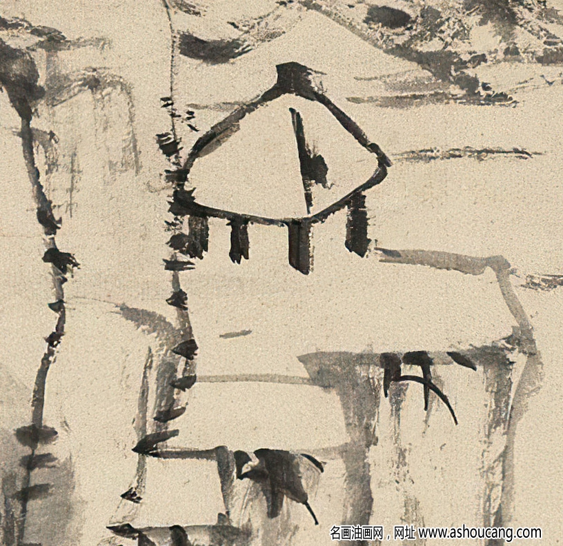 八大山人國畫 仿倪云林山水 高清大圖下載