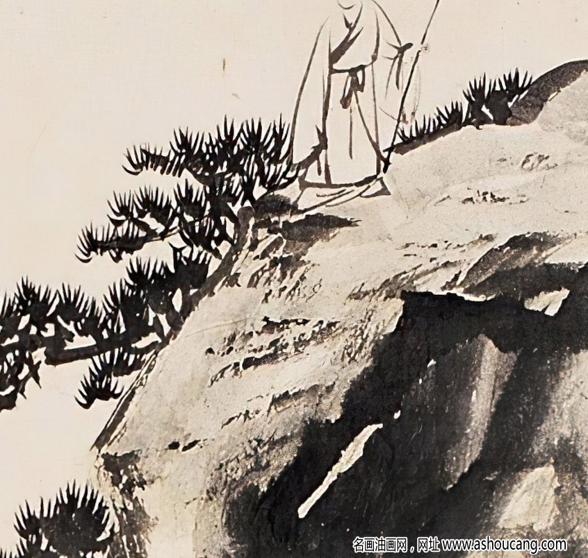 張大千國畫作品_山水_古人得筆法易_得墨法難_高清下載