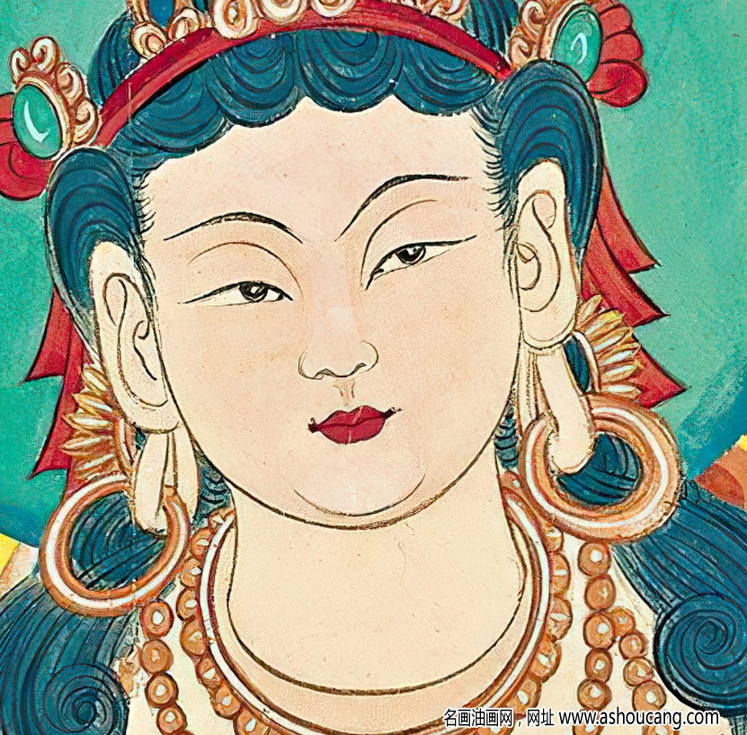 張大千國畫_觀音_甲申八月_蜀郡清信士敬造_高清大圖下載