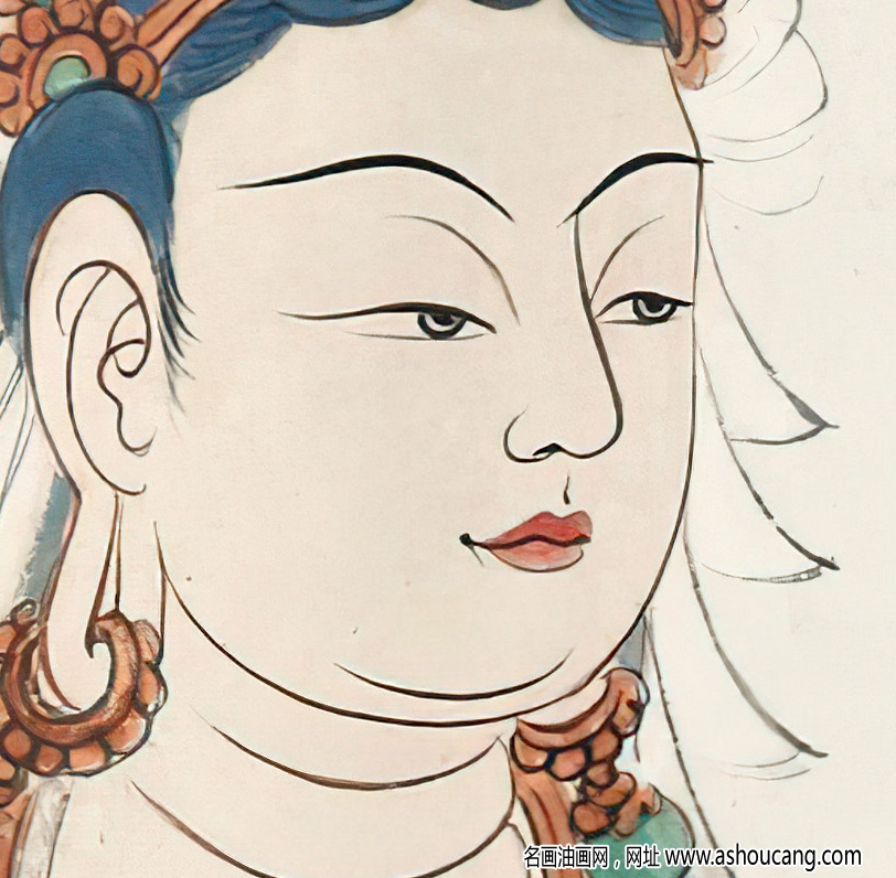 張大千國畫_觀音_癸未三月漠高窟寫_高清大圖下載