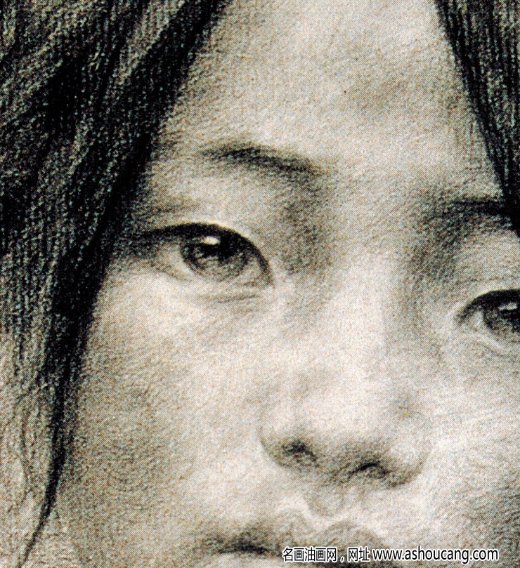 艾軒素描作品《藏族小姑娘》高清37下載