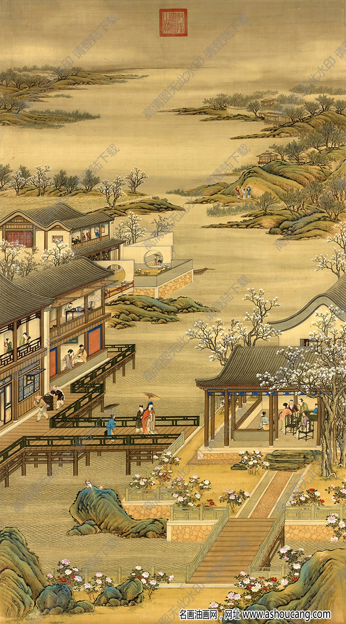 清畫院 十二月月令圖04四月 高清大圖下載