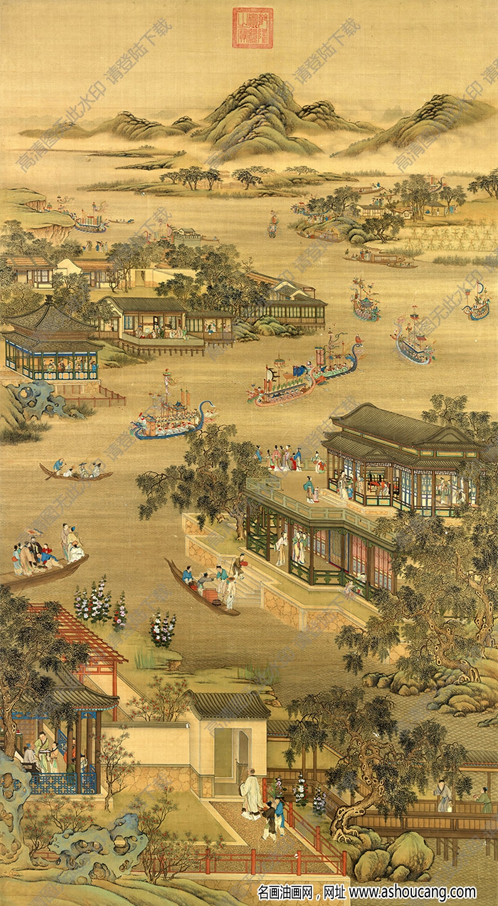 清畫院 十二月月令圖05五月 高清大圖下載