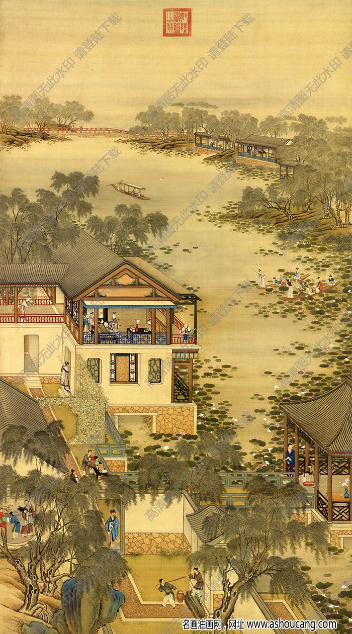 清畫院 十二月月令圖06六月 高清大圖下載