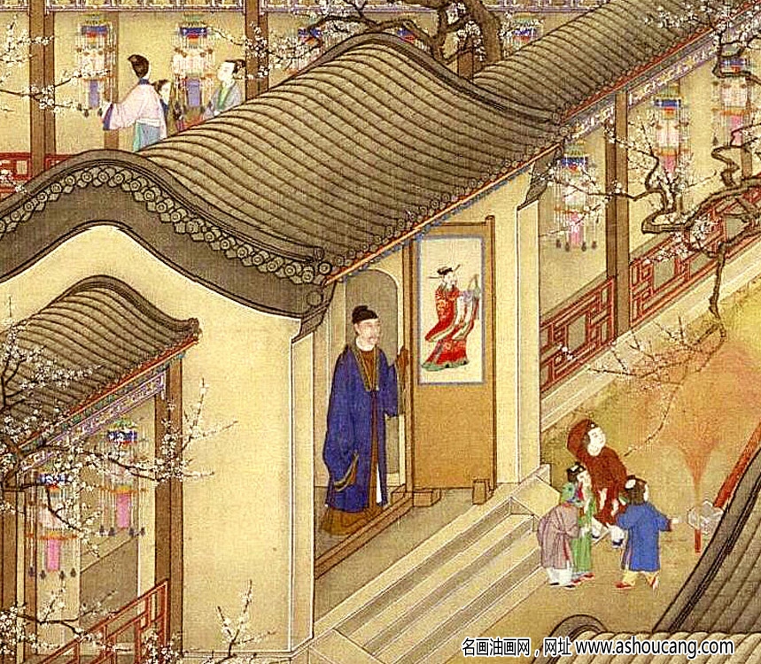 雍正十二月行樂圖01正月觀燈 高清大圖下載