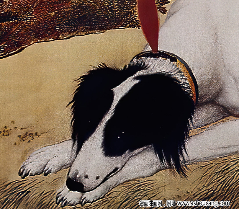 郎世寧 十駿犬圖10-驀空鵲 高清名畫下載