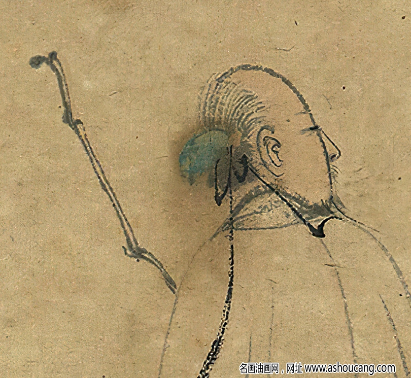 張大千國畫_老翁_獨(dú)往秋山深_回頭人境遠(yuǎn)_高清圖片下載